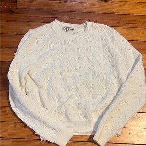 Nanette Lepore Cream Textured Sweater